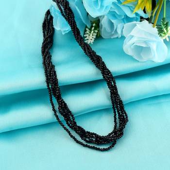 Memoir natural black tourmaline schorl multi strand 6 layer choker fashion jewellery stone bead   1