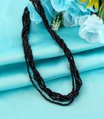 Memoir natural black tourmaline schorl multi strand 6 layer choker fashion jewellery stone bead  