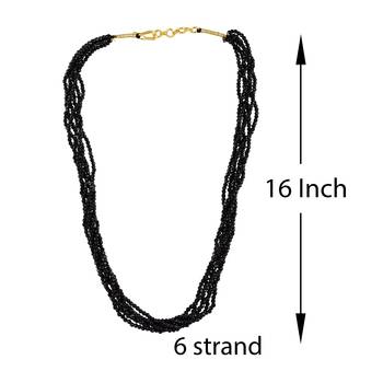 Memoir natural black tourmaline schorl multi strand 6 layer choker fashion jewellery stone bead   3