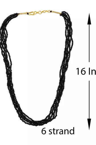 Memoir natural black tourmaline schorl multi strand 6 layer choker fashion jewellery stone bead  