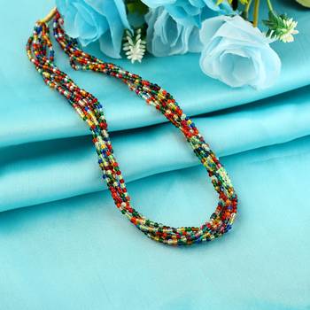 Memoir natural real multi sapphire multi strand 6 layer choker fashion jewellery stone bead necklace 1