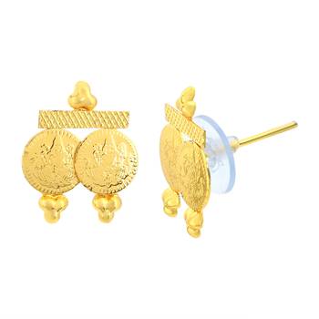 Memoir brass micron goldplated 18 inch lakshmi laxmi coin necklace set for women 3