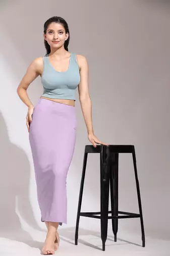 Trendmalls Solid Nylon Soft Petticoat Skirts for Women Saree Shape Wear 2 Piece