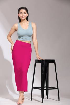 Trendmalls Solid Nylon Soft Petticoat Skirts for Women Saree Shape Wear 2 Piece 3