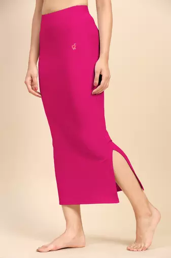 Trendmalls Solid Nylon Soft Petticoat Skirts for Women Saree Shape Wear 2 Piece