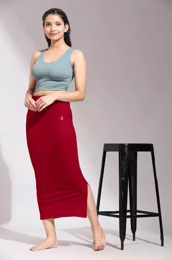 Trendmalls Solid Nylon Soft Petticoat Skirts for Women Saree Shape Wear 2 Piece