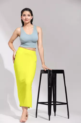 Trendmalls Solid Nylon Soft Petticoat Skirts for Women Saree Shape Wear 2 Piece