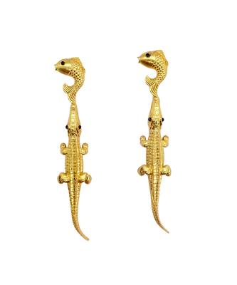 Gold alligator kiki earrings 3