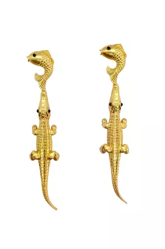Gold alligator kiki earrings