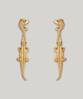 Gold alligator kiki earrings 4