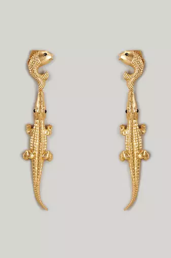 Gold alligator kiki earrings