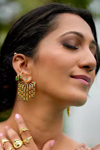 Green aurora earrings