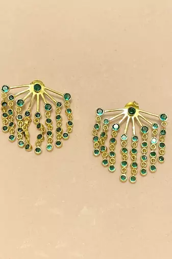 Green aurora earrings