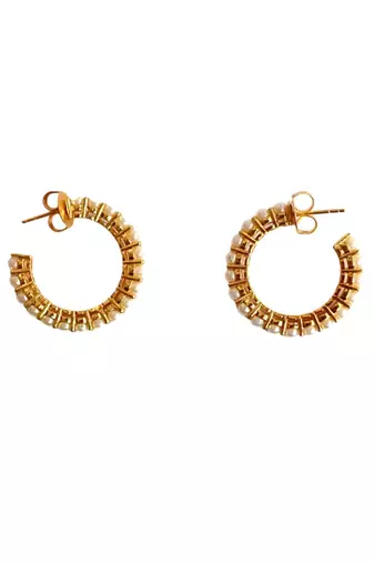 White pearl hoops