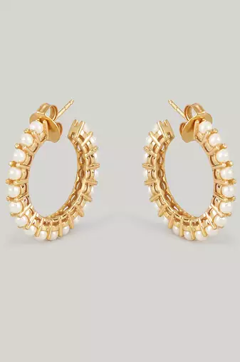 White pearl hoops