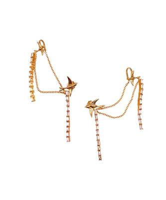 Gold hummingbird earrings 2