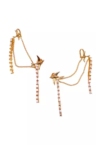 Gold hummingbird earrings