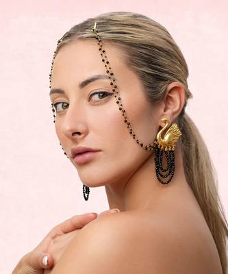 Gold swan earrings repeat 1