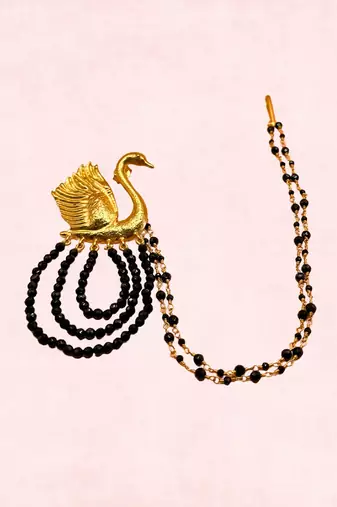 Gold swan earrings repeat