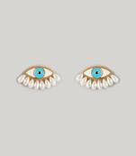 White evil eye earrings