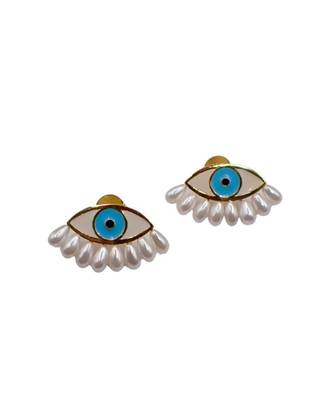 White evil eye earrings 2