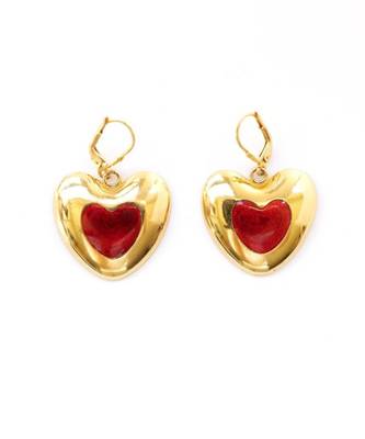 Red i heart you earrings 2