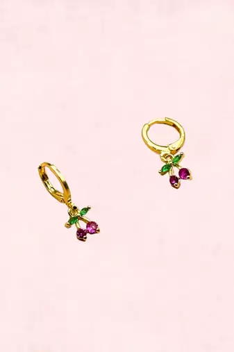 Pink cherry hoops