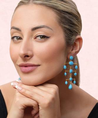 Blue flo earrings 1