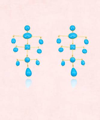 Blue flo earrings 2