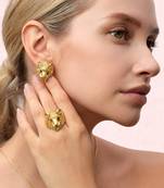 Gold huli tiger earrings