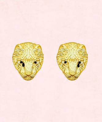 Gold huli tiger earrings 3