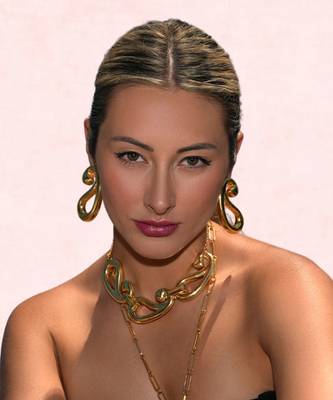 Gold paisley earrings 1