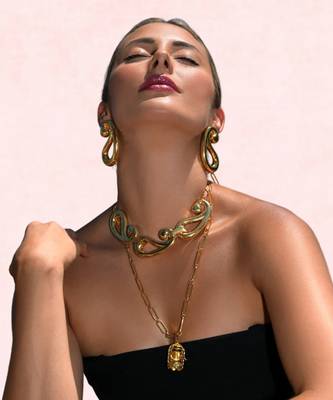 Gold paisley earrings 2