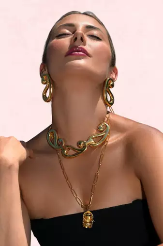 Gold paisley earrings