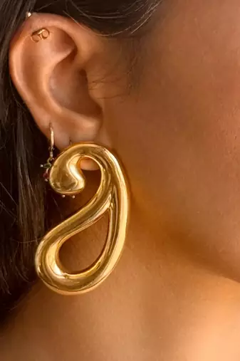 Gold paisley earrings