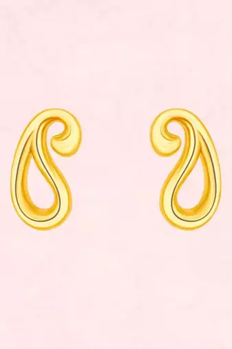 Gold paisley earrings