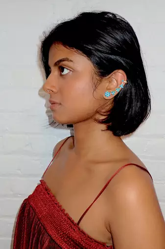 Blue arya ear cuff