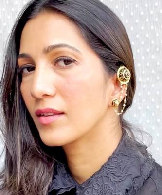 Gold bhil tribal earrings 1