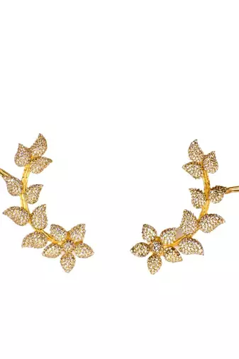 Gold lulu zirconia ear cuff