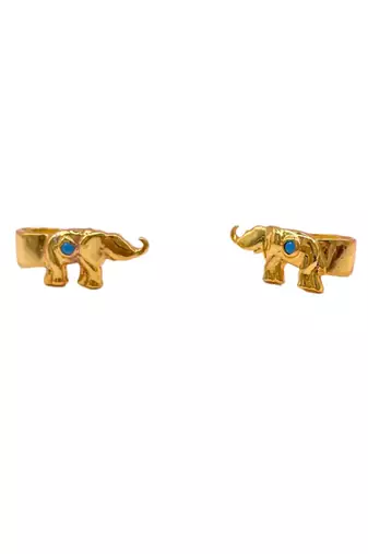 Gold elephant ear cuffs
