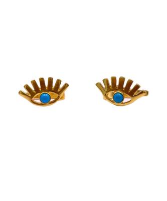 Gold evil eye ear cuffs 2