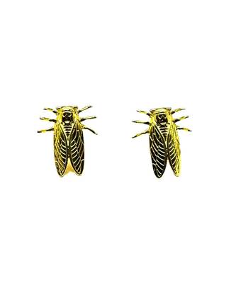 Gold cicada studs 1
