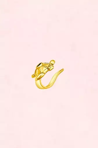 Gold turtle ear cuff