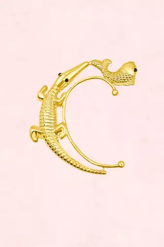 Gold alligator ear cuff