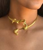 Gold alligator choker