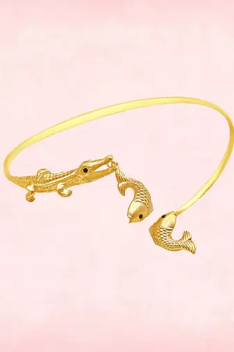 Gold alligator choker