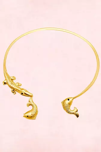 Gold alligator choker