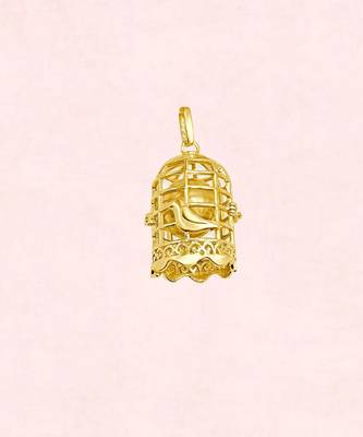 Gold caged pendant 1