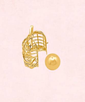 Gold caged pendant 2