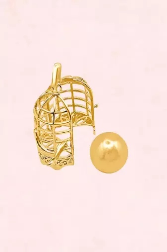 Gold caged pendant